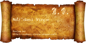 Nádasi Vince névjegykártya